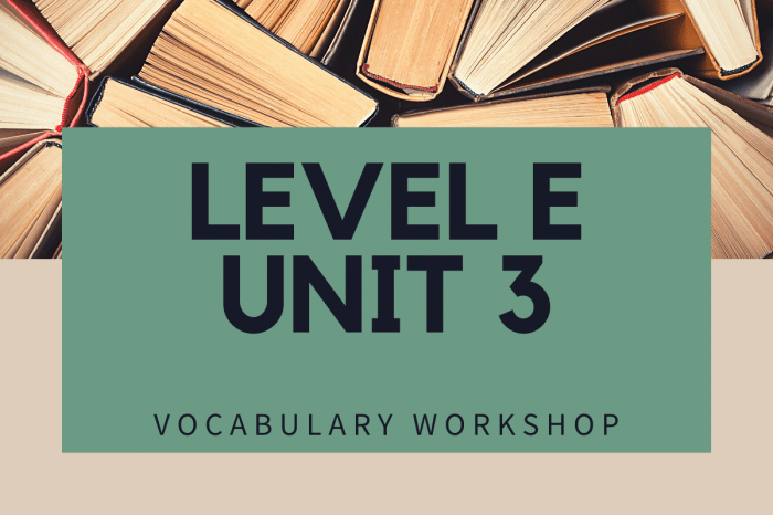 Unit 3 vocabulary workshop level a answers