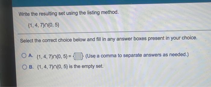 Chegg resulting method write using listing set transcribed text show answer