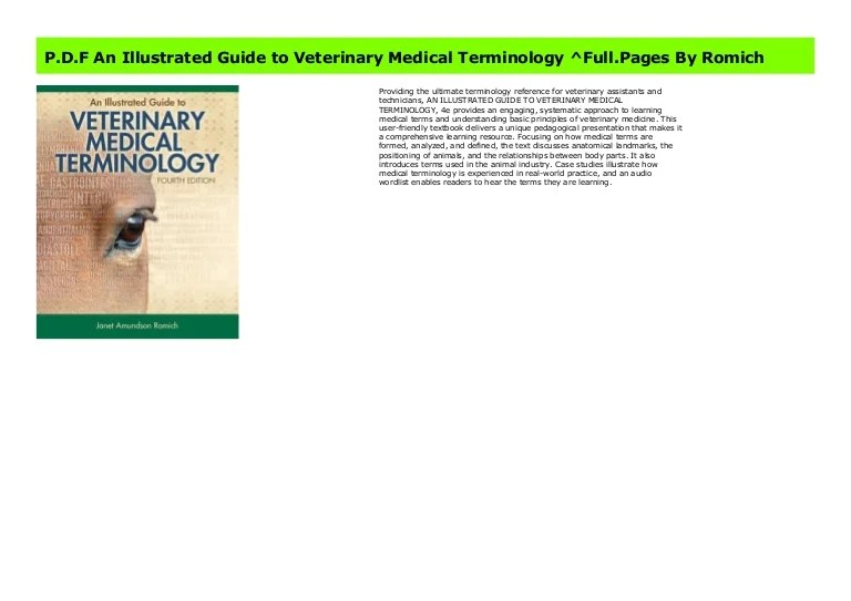 An illustrated guide to veterinary medical terminology