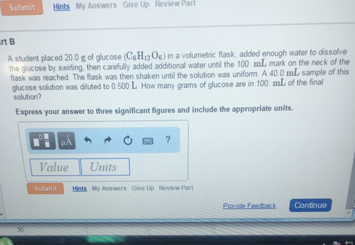 A solution is prepared using 0.125 g of glucose